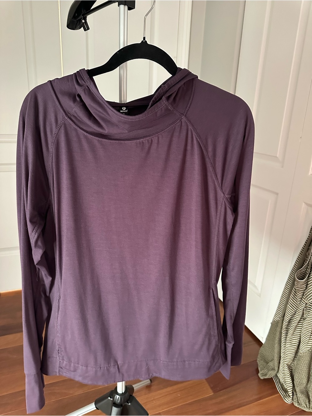 90 Degree By Reflex Plum Long-Sleeve Hooded Top